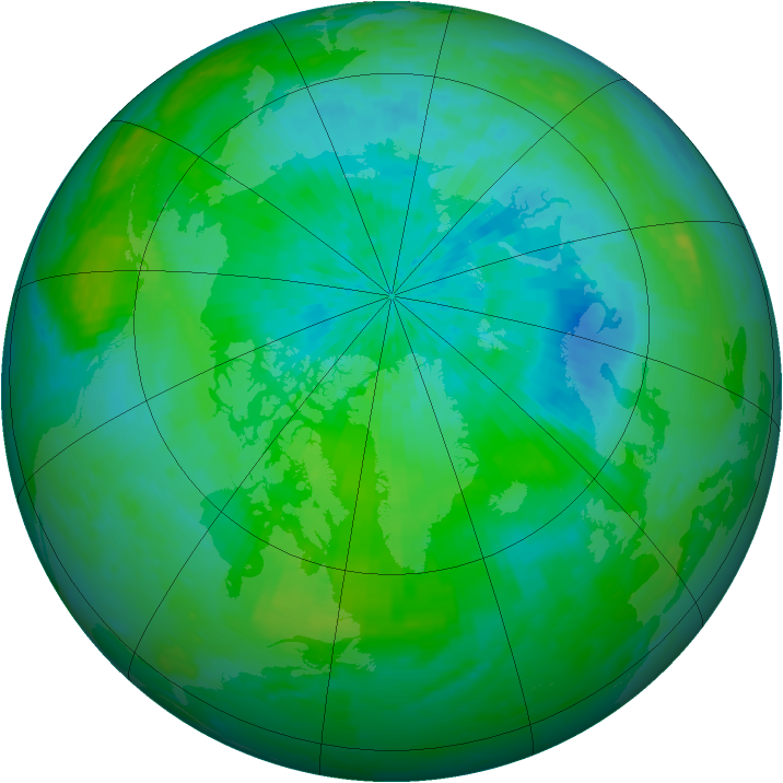 Arctic ozone map for 27 August 2002